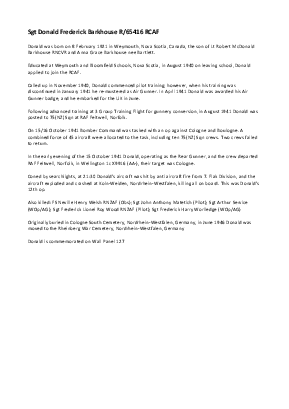 A preview of a PDF biography for Barkhouse, Donald Frederick